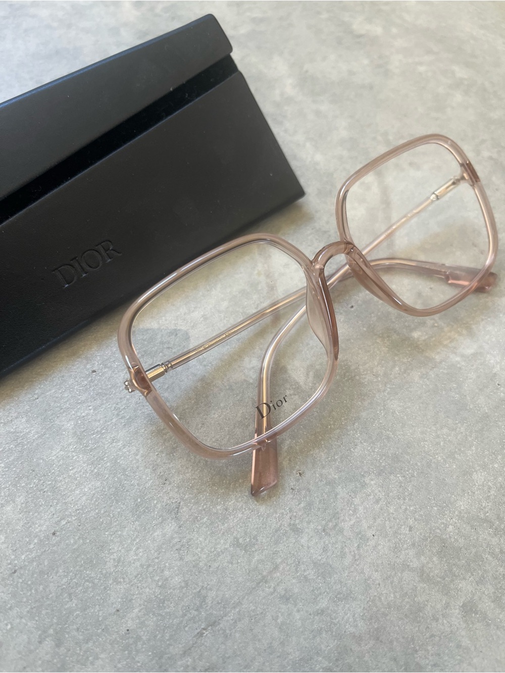 Dior Women's Square Optical Frames in Light Pink-Taupe